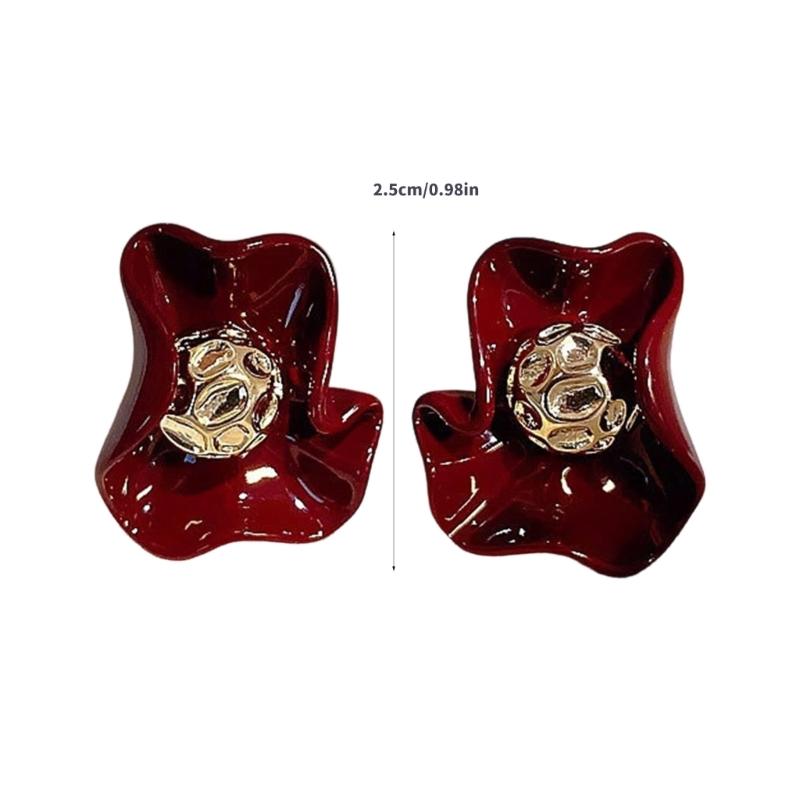 Floral Studs Earrings Irregular Petals Ear Studs For Weddings Travel Accessories Comfortable Daily Wear Jewelry