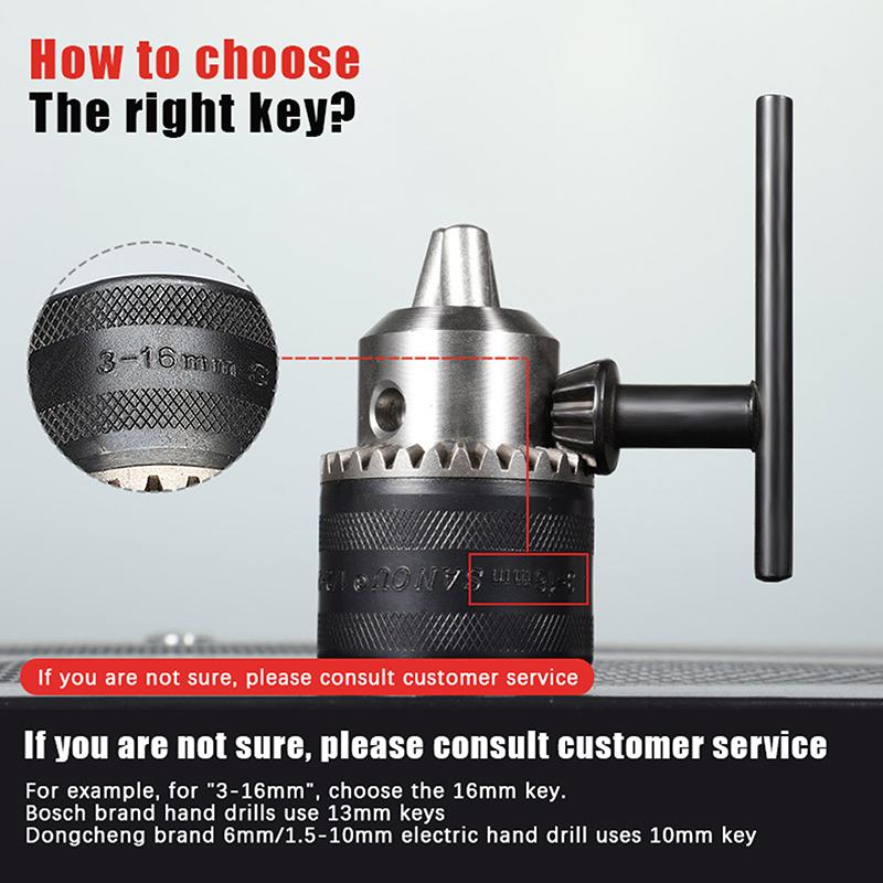3Pcs Hand Electric Drill Chuck Wrench 10/13/16Mm Drill Bit Clip Disassembly Assembly Key Driver Rotating Tools