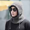 Winter cold weather gear: neck warmer, fur hat, hooded neck balaclava
