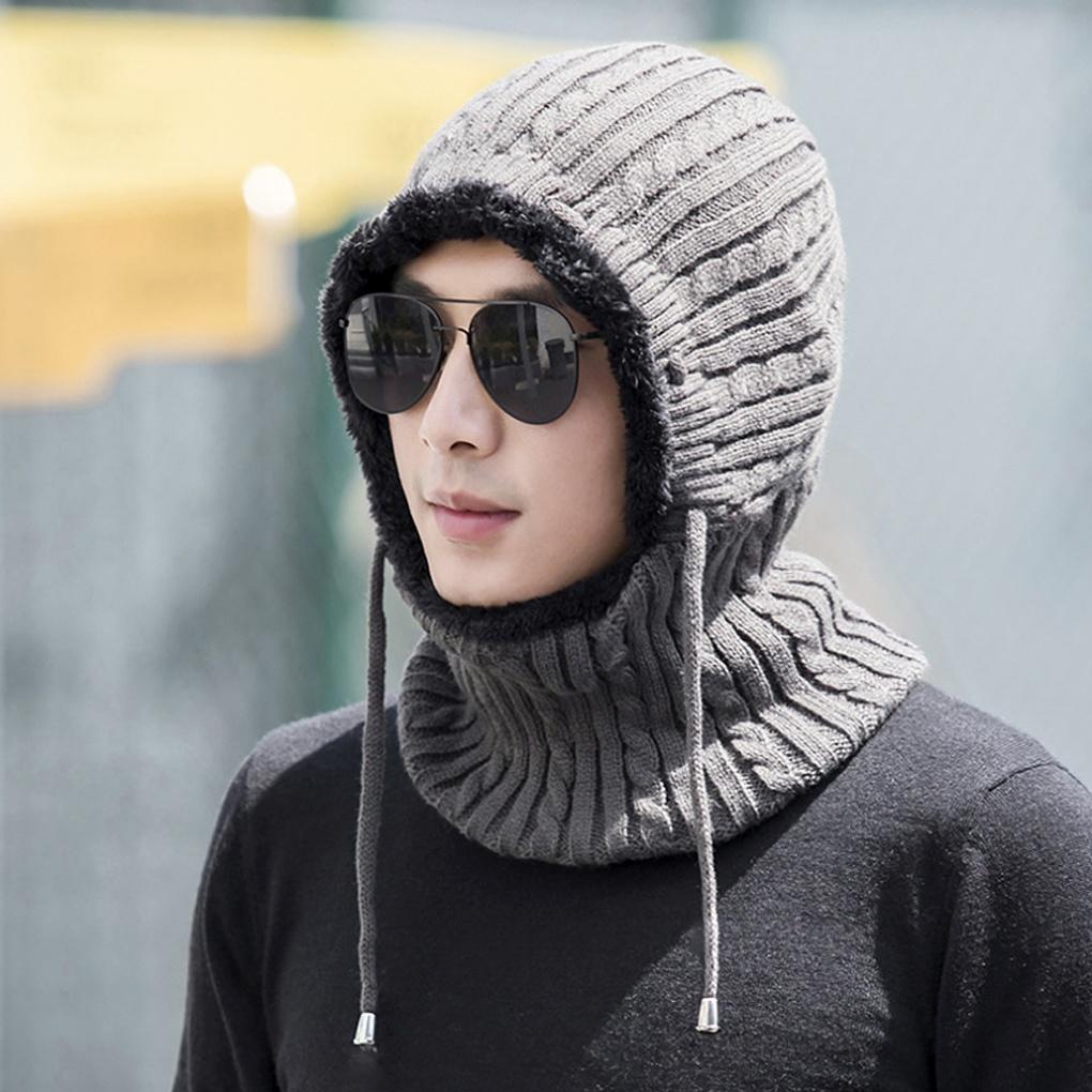 Winter cold weather gear: neck warmer, fur hat, hooded neck balaclava