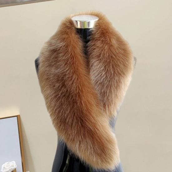 Damen-Winterschal, gemütlich, flauschig, Kunstpelz, einfarbig, weich, leicht, verdickt, warm, dekorativer Kragen, Schal, Halstuch