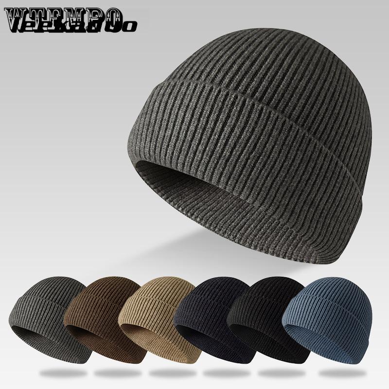 Men's Hat Autumn and Winter Solid Color Hat Knitted Pullover Hat Warm Ear Protection Cold Hat Korean Version Street Dance Hat