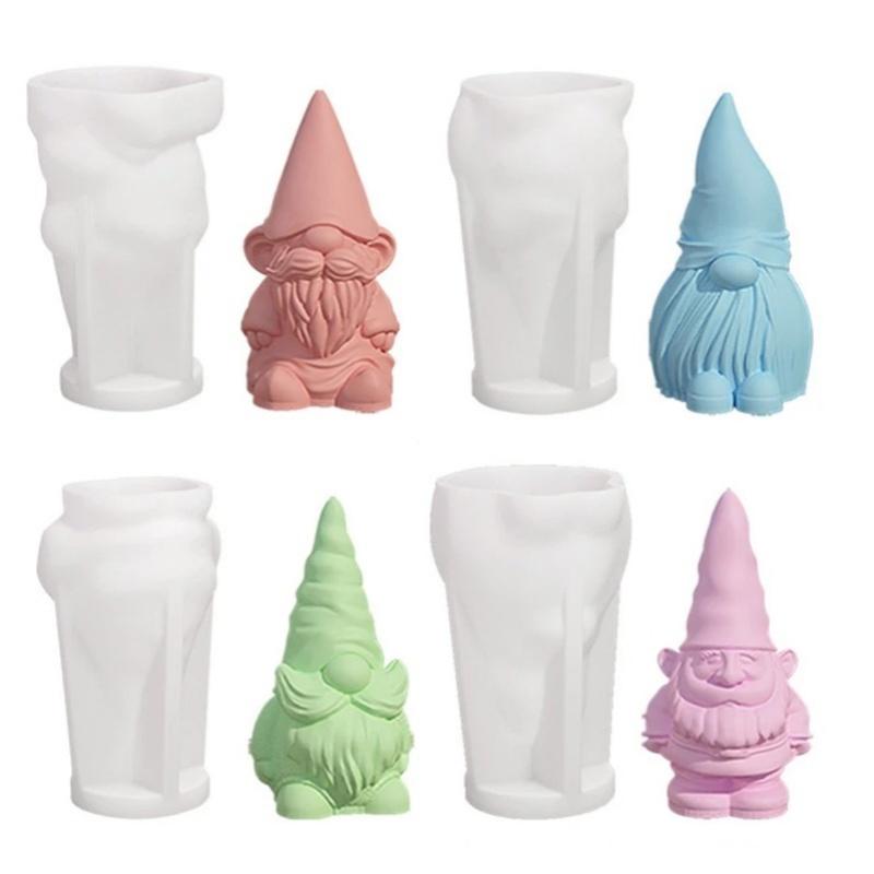 New Faceless Dwarf Candle Silicone Mold Handmade 3D Santa Claus Aromatherapy Cream Resin Doll Mold Christmas Party Crafts Gift