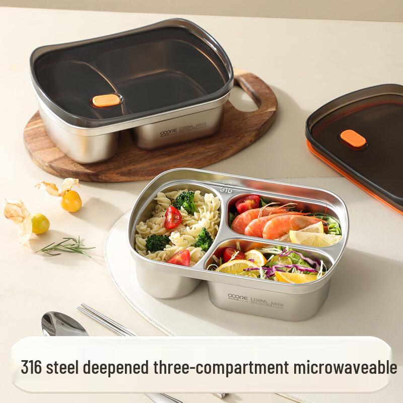 316 Stainless Steel Divided Microwaveable Lunch Box