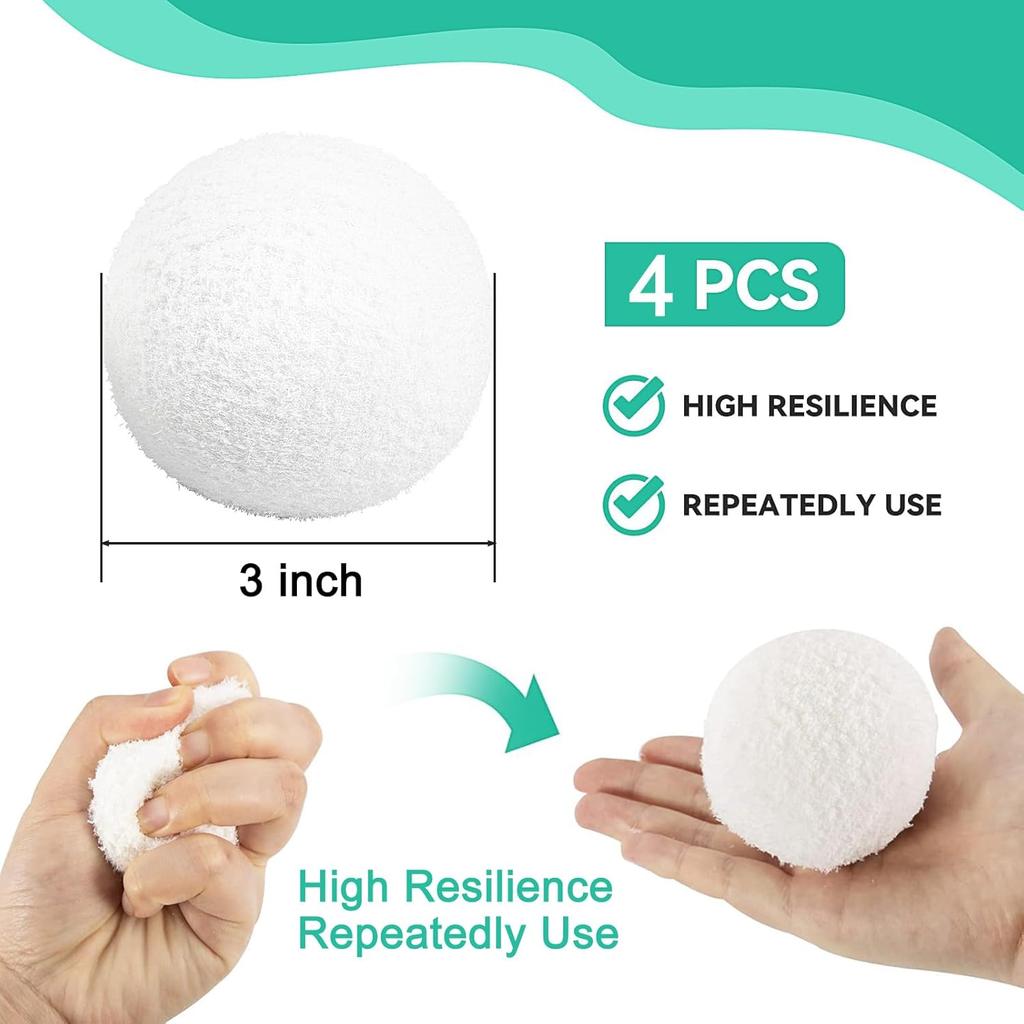 4 Pack Reusable Scum Balls for Spas Hot Tub,Washable Oil Absorbing Sponge Ball for Swimming Pools,Hot Tub, and Spas,Bathtubs Spa