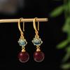 Enamel Chinese Earrings Personalized Vintage Earrings Exquisite Flower Earrings  Cheongsam