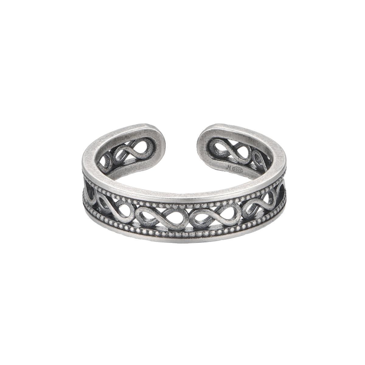 Yintai Fei Thai Silver Infinity Pattern Open Unisex Ring Adjustable Open