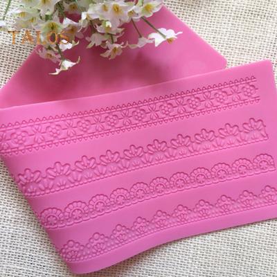 Cake Decorating Mould Reusable Do Cake Decorating Silica Gel Modern Lace Cushion Pastry Mold for Home