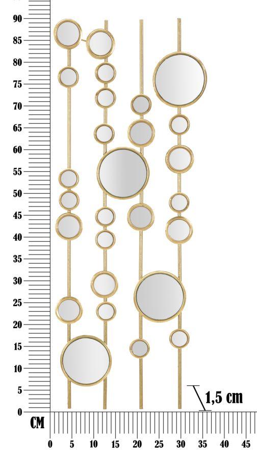 Wall Panel Small Mirrors 35.5X1.5X90 Cm