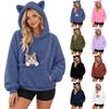 Sudadera Informal con Capucha de Orejas y Mangas Largas para Mujer