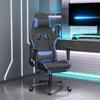 Day and Night - Day and Night Gaming Chair with Black and Blue Fabric Footrest