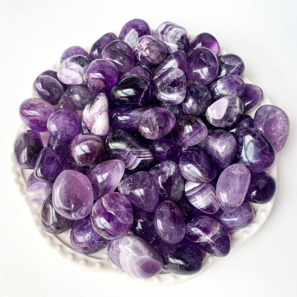 Amethyst Polished Gravel50-100GNatural Crystal StoneDIYHandmade Jewelry Materials Fish Tank Landscaping Decoration