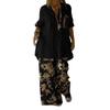 Spring Women's Floral Print Mid-Length Sleeve Top & Long Pants Set 2026
