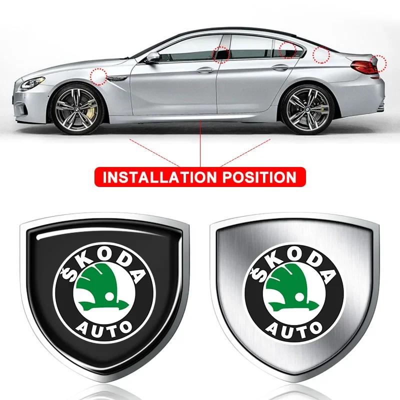 AAAAK1 1 Stück 3D Metall Auto Karosserie Fenster Dekoration Aufkleber Abzeichen Auto Styling Für Skoda Octavia 5 7 Rapid Fabia A7 Superb KAMIQ Roomster