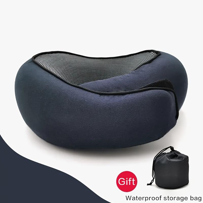 A Durable U-Shaped Travel Pillow Made of That Provides Soft Neck Support And Retains Its Shape, Perfect for Use On Airplanes.