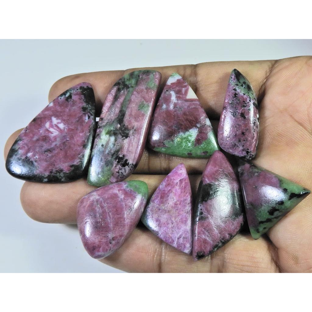 251Cts.. Natural Ruby Zoisite Fancy Cabochon Loose Gemstone 08Pcs Lot C-501