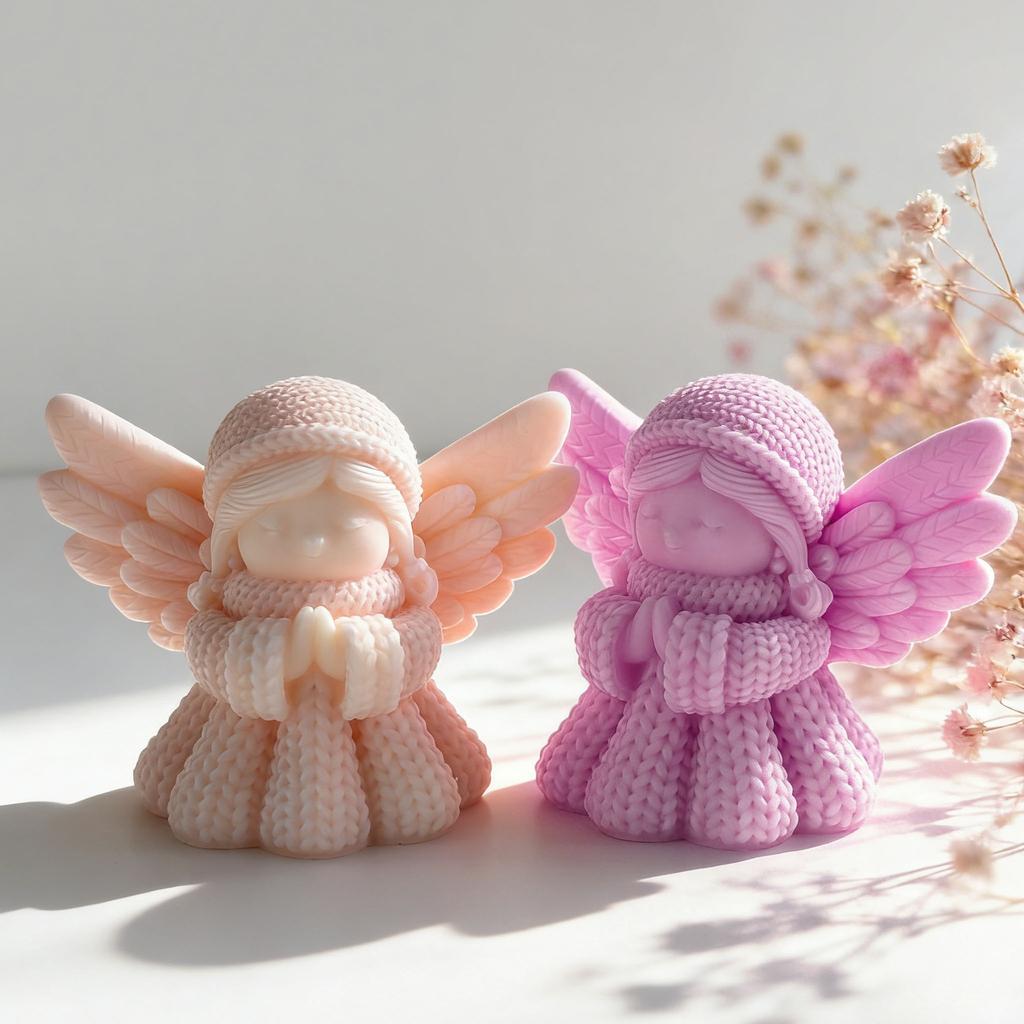 DIY Angel Girl Aroma Candle Silicone Mold Handmade Soap Gypsum Resin Mold Prayer Girl Home Decor Plaster Crafts Making Mould