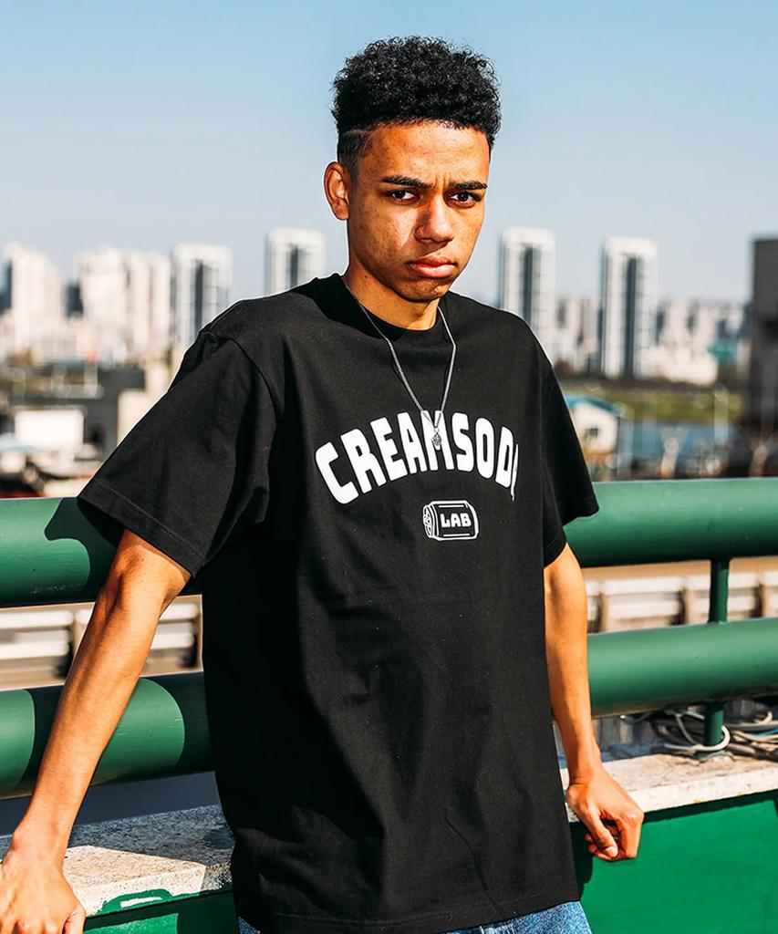 CREAM SODA LAB [2Pack] Ozzy Acro Logo Short Sleeve T-Shirt White (Black) Black (White)