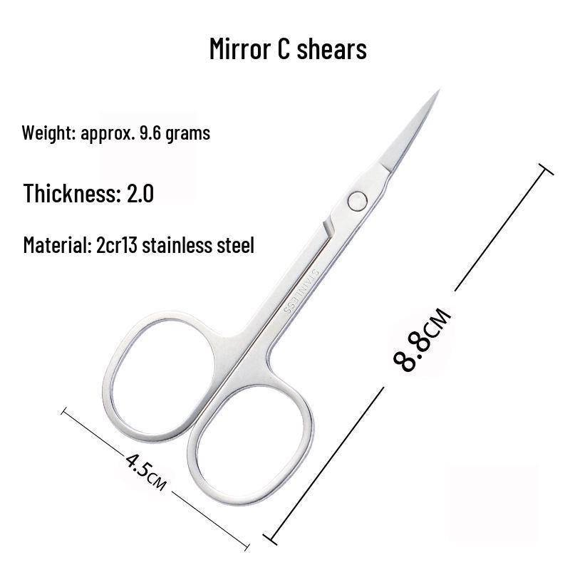 Stainless Steel Nose & Eyebrow Scissors: Pointed & Round Tips, Various Styles for Beauty & Makeup Needs