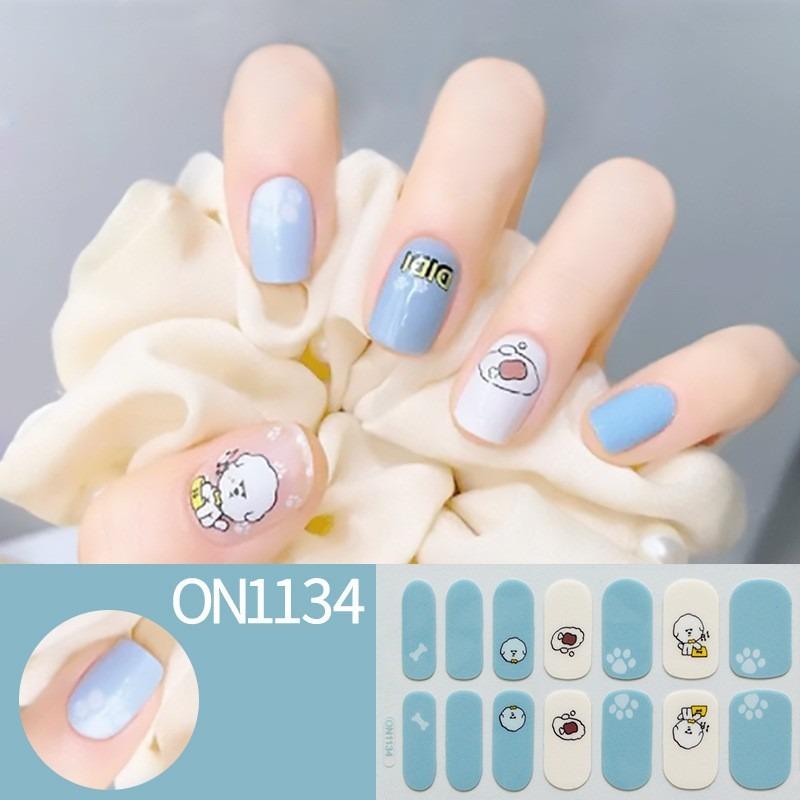 Nail Art No-bake Nail Stickers Full Stickers, 14-finger No-bake Gel Nail Stickers, Nail Art Full Stickers