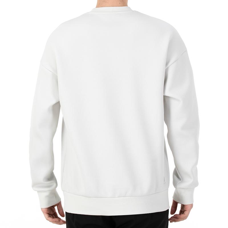 Adidas Long Sleeve Crew Neck Sweatshirt Men Tops Grey White HE7465
