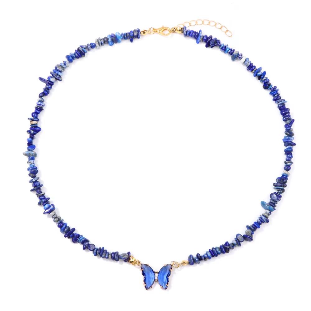 Bohemian Natural Stone Bead Choker Necklace Handmade Irregular Ladies Gemstones Beaded Jewelry Collar Party Friend Gift Femme