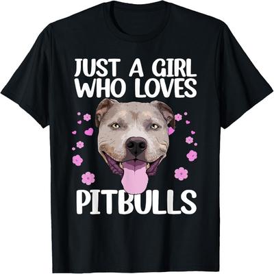 Funny Pitbull Design For Women Girls Pitbull Terrier Lovers T-Shirt