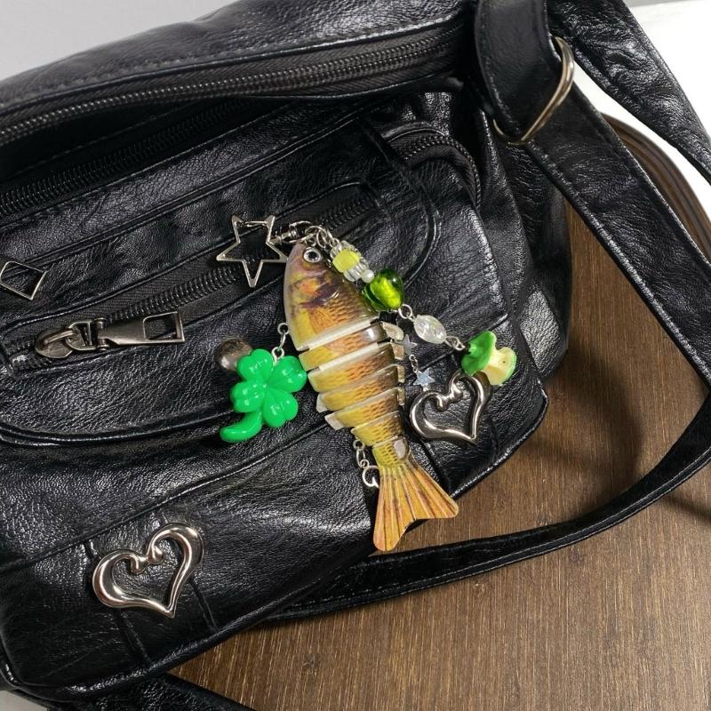 Vibrant Fish Lure Keychain Compact Resin Design Realistic Fish Lure Key Ring Practical Gift for Fishing Hobbyists