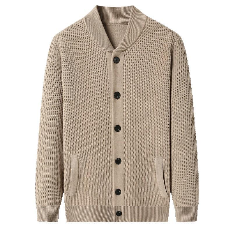 Men's Trendy Wool Knit Cardigan – Single-Breasted, Long Sleeve, Autumn/Winter Fashion Sweater