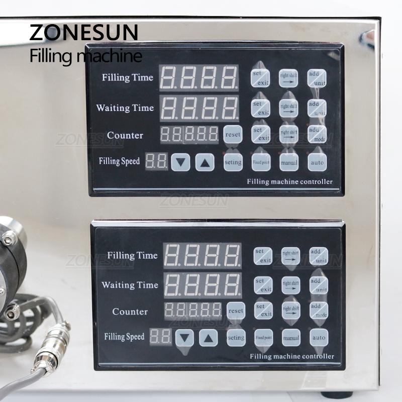 ZONESUN YG2 Magnetic Pump Electric 2 Heads Soft Drink Essential Oil ethanol Alcohol Bottle Liquid Filling Machine