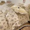 French Pure Cotton Bedding Four-piece Set Skin-friendly Comfortable Breathable Bed Sheet Quilt Cover Pillowcase