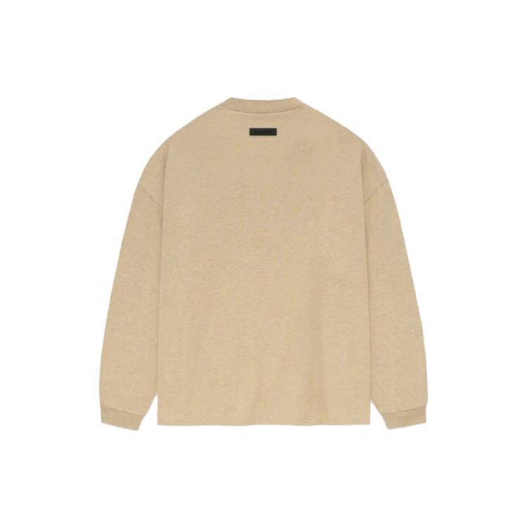 Fear of God Essentials Long-Sleeve Tee Gold Heather Men Tops Tan 125BT232013F