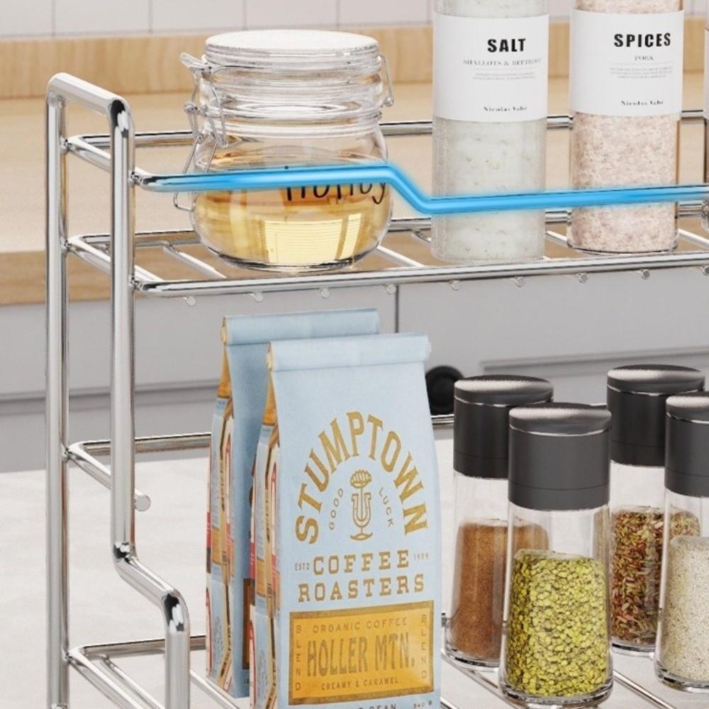Versatile Kitchen Organizer Rack 2 Layer Spice Shelf New Storage Basket  Bathroom