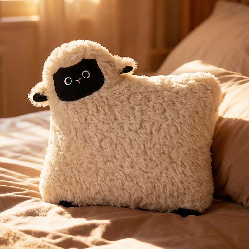 Roztomilý polštářek se ovečkou: Bederní opěrka a polštář na zdřímnutí v kanceláři na pohovku