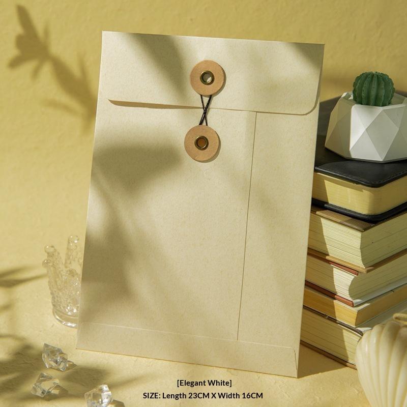 Durable Thickened Kraft Paper Envelopes String Tie Closure A4 A5 A6 Sizes Invoice Document Storage Pouch for Office Workers