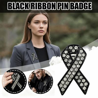 Portable Memorial Black Ribbon Brooch Souvenir Black Black Badge Pin Queen Mother Alloy Badge Accessory Dress Coat Accessories