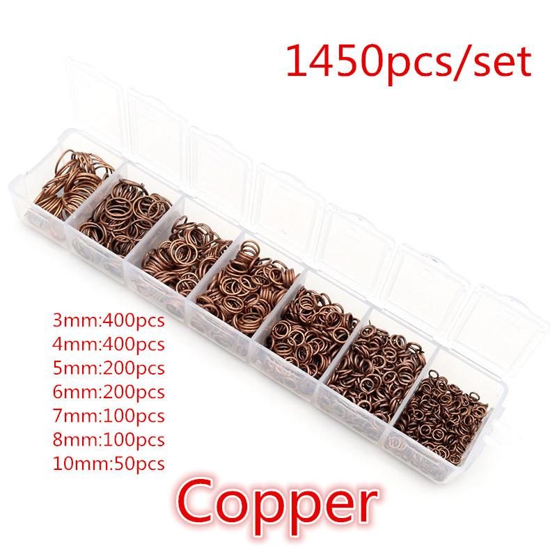 One Set Box 3 4 5 6 7 8 10mm Bronze Gold Silver Palted Open Jump Rings Split Rings Link Loop For DIY Jewelry Making Findings