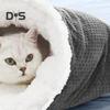 Cat Winter Sleeping Bag Cozy Warm Cat Cave Bed Flannel Covered 360-degree Warmth Cat Tunnel Bed for Kittens And Puppies
