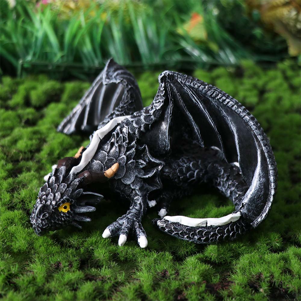 Sculpture de Dragon Noir Grande Taille Décoration Dragon en Résine Ornements de Dragon Cadeaux