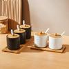 Kitchen Ceramic Seasoning Jar Seasoning Box Kitchen Chili Salt Sugar Jar MSG Pepper Seasoning Box Tableware