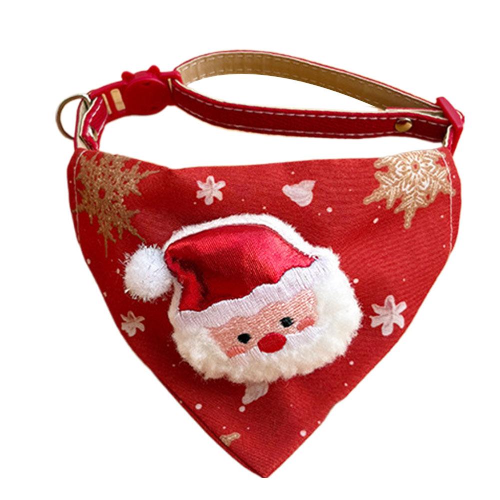Christmas Pet Scarf Adjustable Triangle Bib Neckerchief Dog Cat Saliva Towel Fashionable Pet Decor Supplies