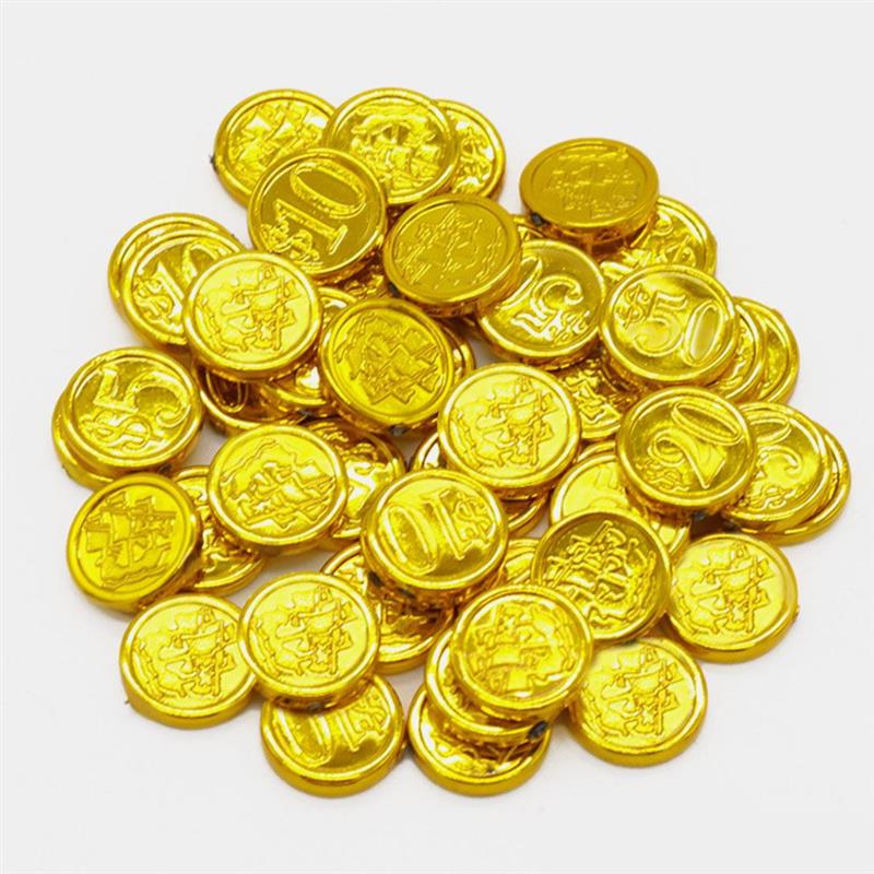 

48 Pcs Toy Game Token Treasure Hunt Halloween Party Decoration Props Golden Toys For Carnival Stage Decor