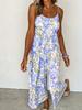 2024 Summer European & American Suspender Jumpsuit with Printed Loose Trousers