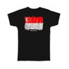 T-shirt cadeau : Drapeau de Singapour Voyage en Asie Pays d'Expatriés Aquarelle