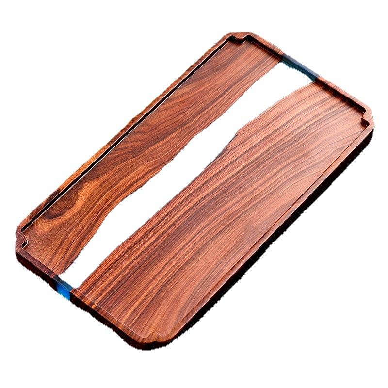 Wooden Tea Tray High-grade Epoxy Resin Retro Tea Table Household Small Dry Bubble Tray Tray Snack Snack Tray