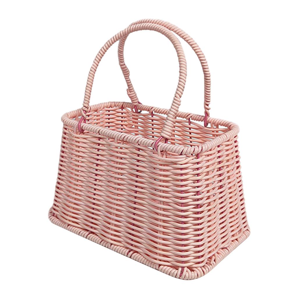Wicker Style Storage Basket Weave Multipurpose Organizer Bin Durable And Lightweight For Home Office Use
