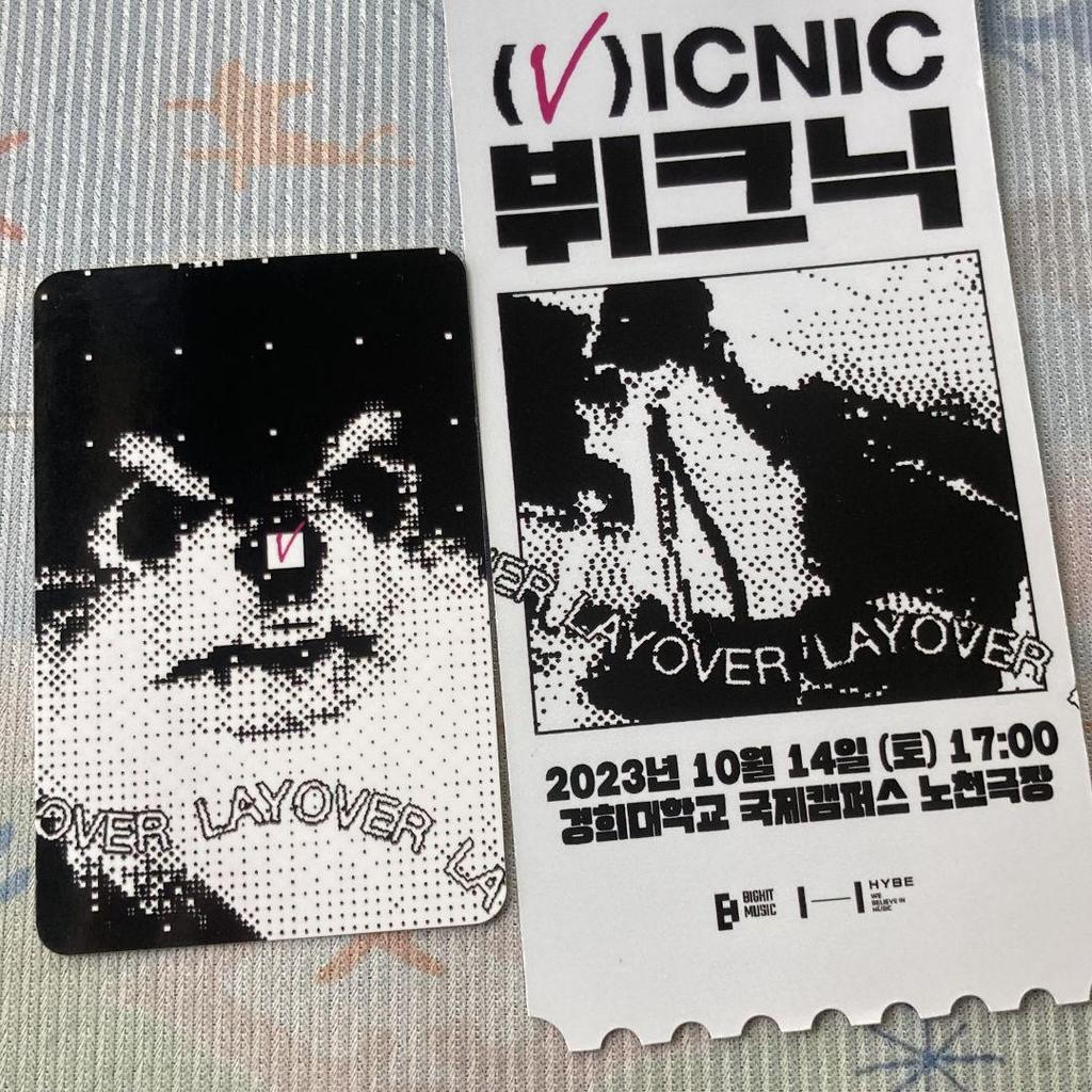 [USED] BTS Taehyung V Layover VICNIC Fan Meeting Trading Card