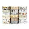 1X 10M Decor Pressed Flowers Neutral Floral Leaves Adhesive Washi Tape Set for Scrapbooking Diary Masking Tape Kawaii Stationery