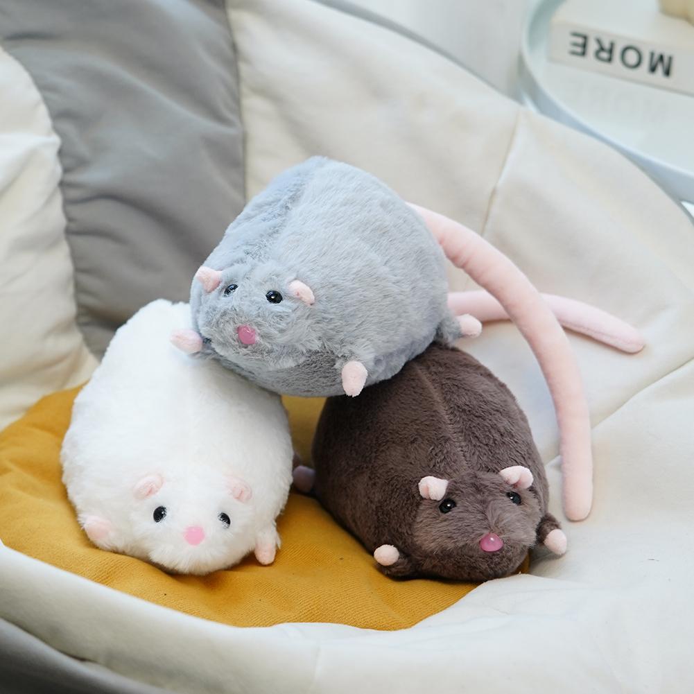 Cute 35cm Mouse Doll Plush Flower Branch Rat Doll Cartoon Soft Animal Figure Kids Gift Birthday Plush Animal