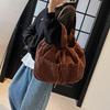 Japanese Retro Corduroy Handbag Canvas Large-Capacity Underarm Bag Fashion Drawstring Shoulder Women'S Bag